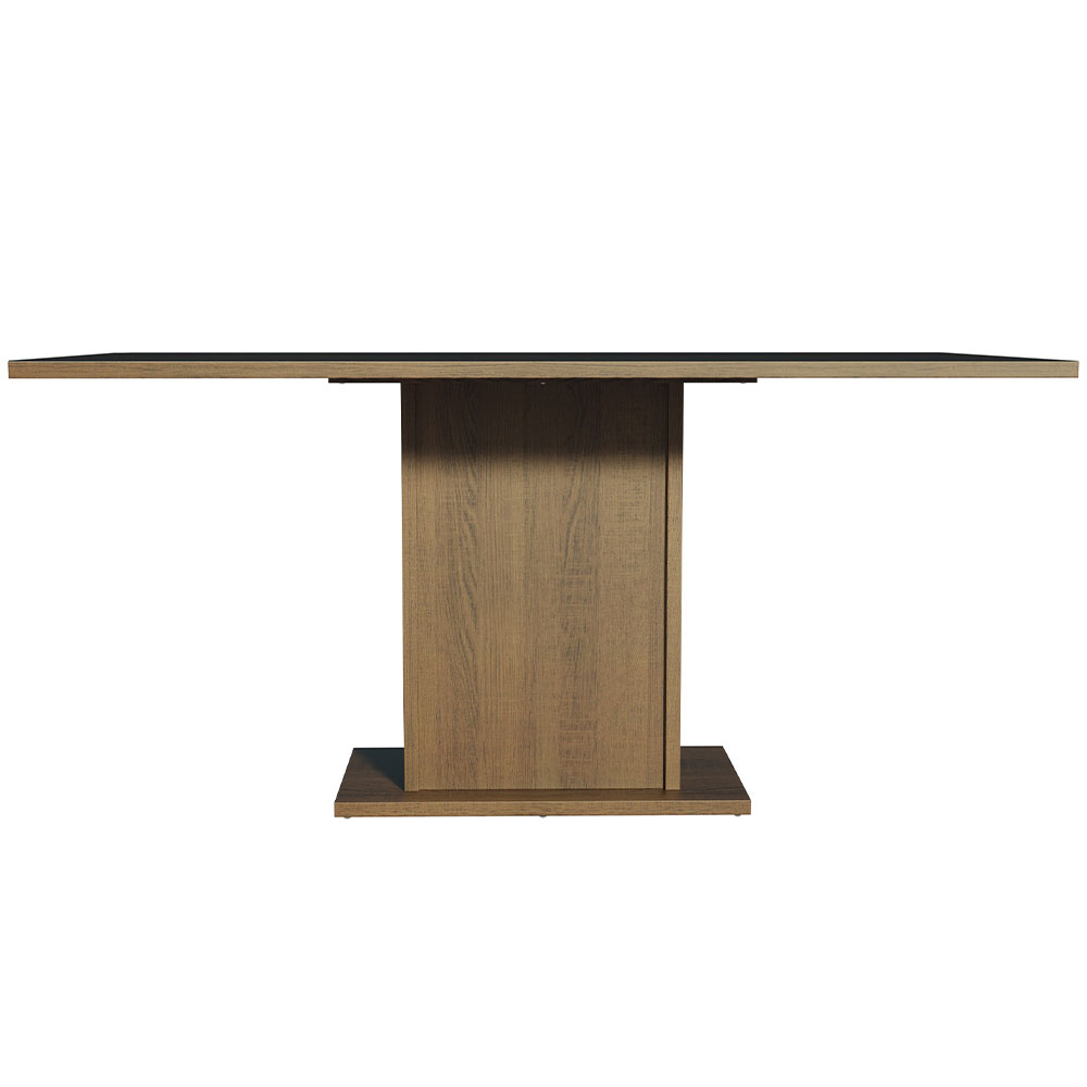 Juego de Comedor Mesa con Encimera de Madera 6 Sillas Marrón/Negro/Oxford Renata