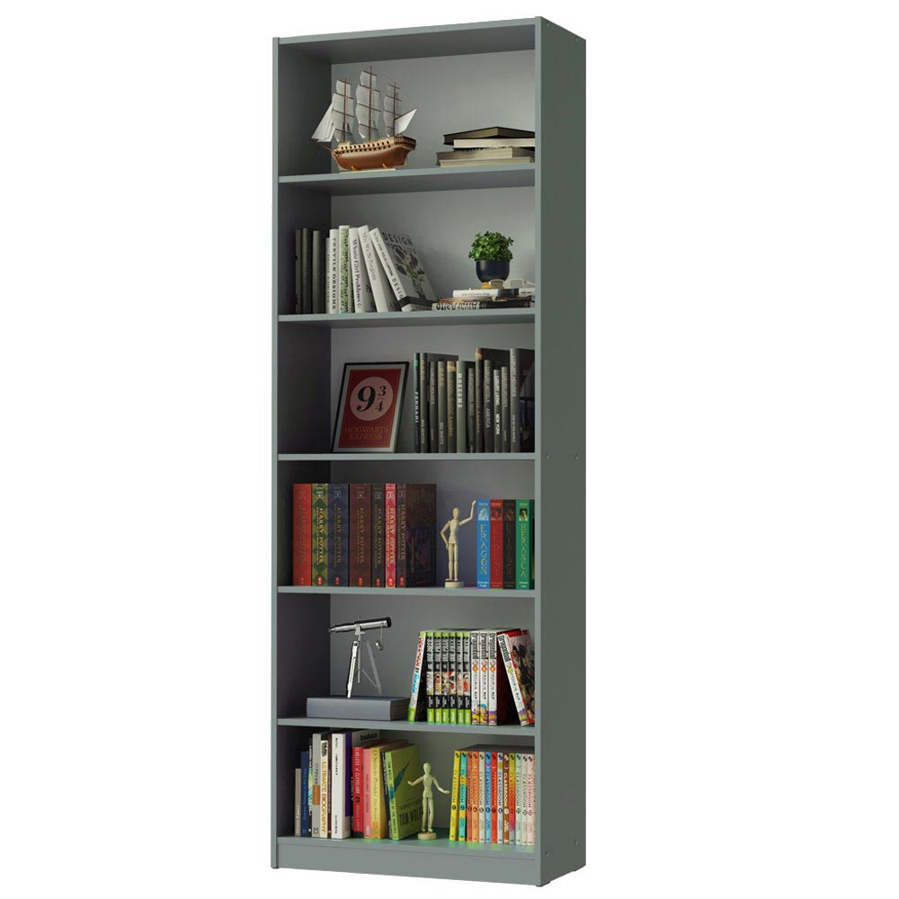 Estante Librero 6908 con 6 Nichos Gris