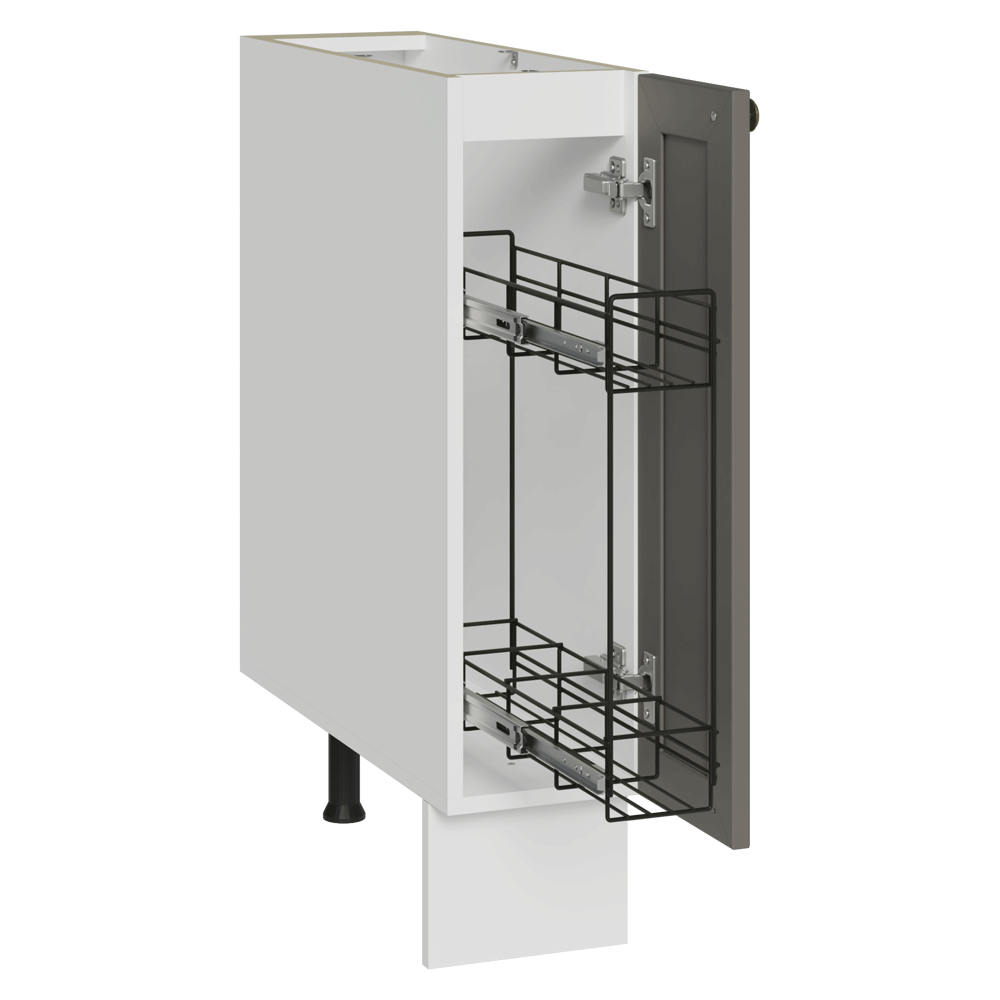 Gabinete Bajo Especiero 20x60 cm 1 Puerta (Sin encimera) Blanco/Gris Vik Madesa