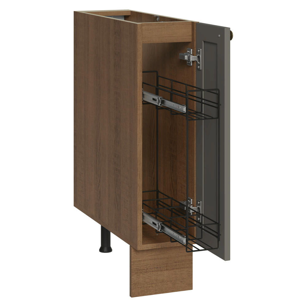 Gabinete Bajo Especiero 20x60 cm 1 Puerta (Sin encimera) Marrón/Gris Vik Madesa