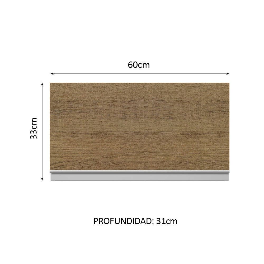 Gabinete Superior Madesa Acordes 100% MDF 60 cm 1 Puerta Basculante Blanco/Marrón