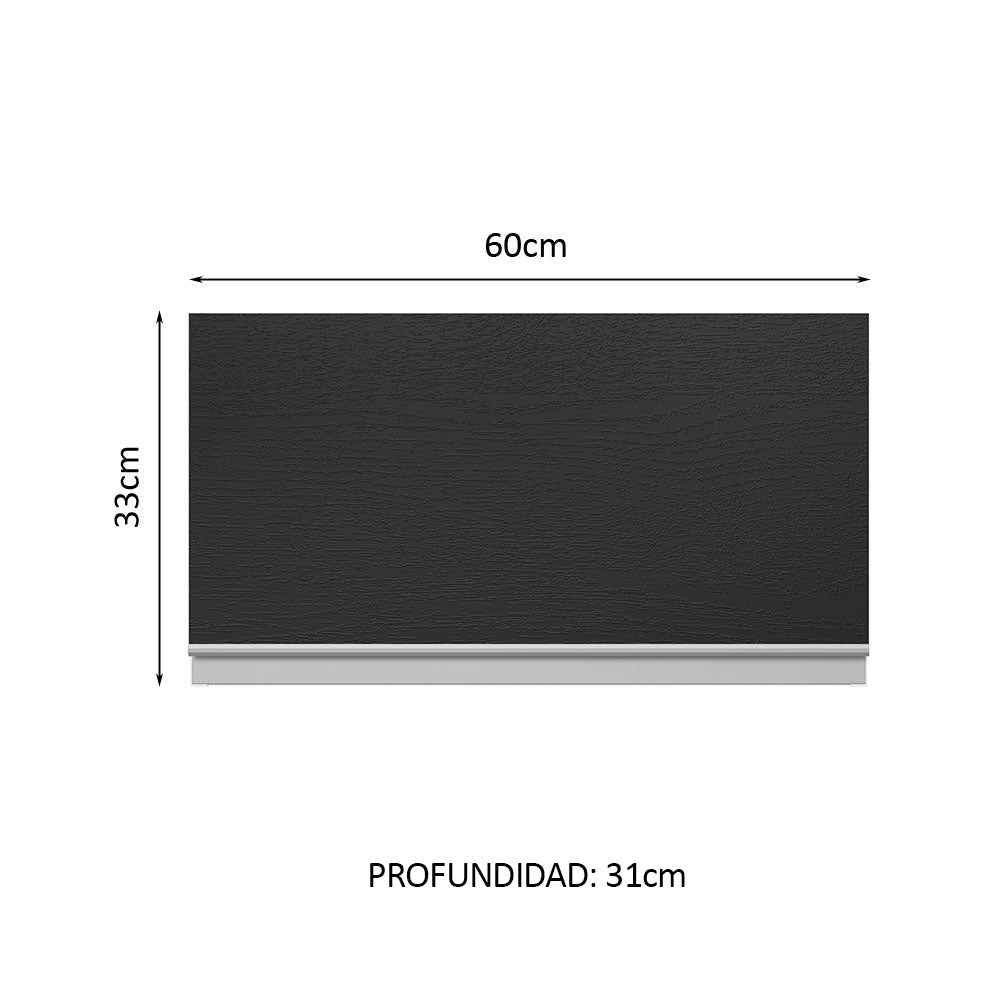 Gabinete Superior 100% MDF 60 cm 1 Puerta Basculante Blanco/Negro Acordes Madesa