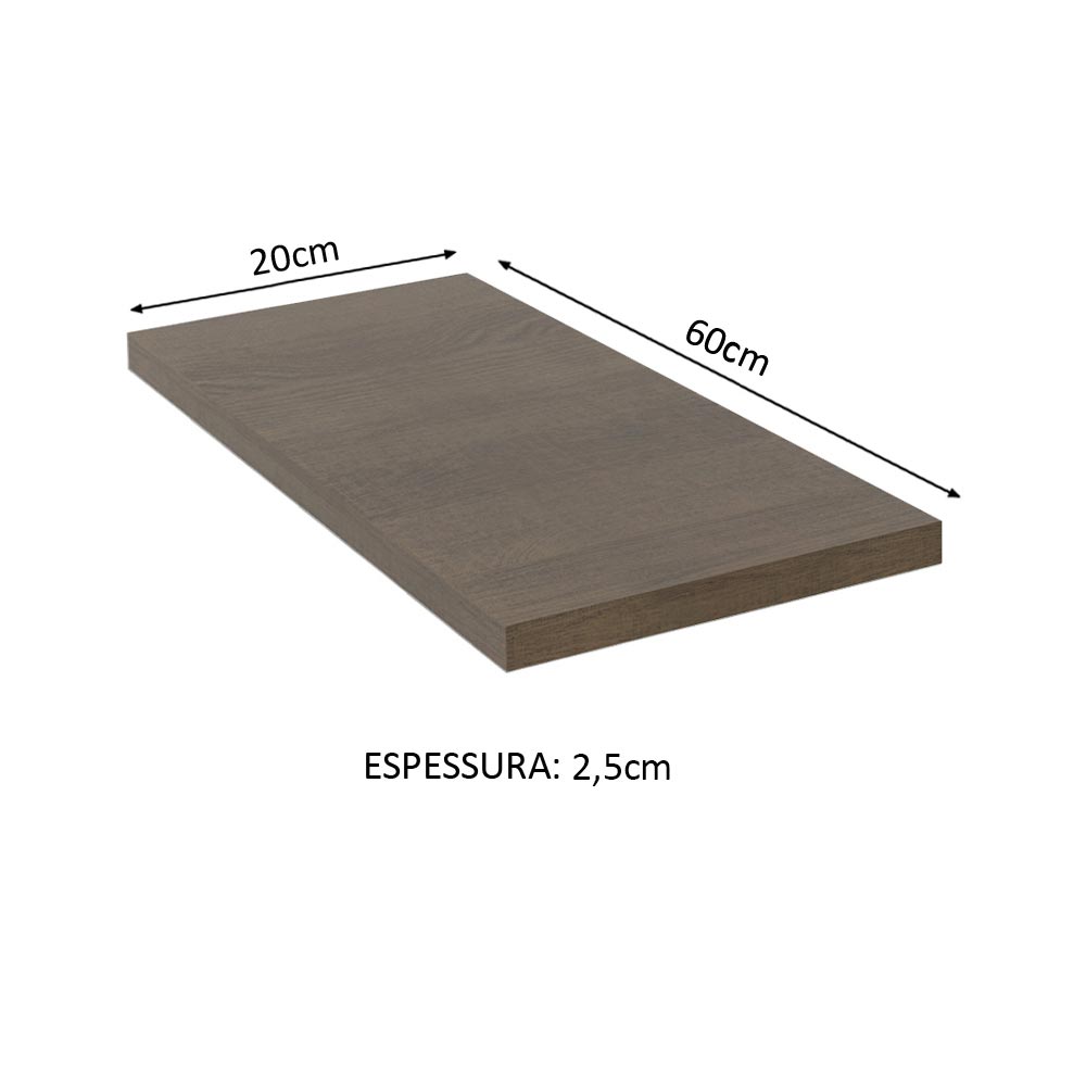 Encimera para Gabinete de 20 x 60 cm para Cocinas Glamy, Lux y Agata Marrón