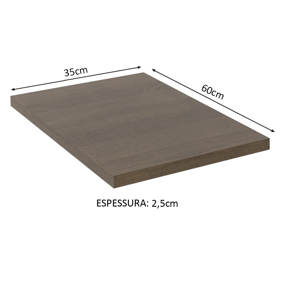 Encimera para Gabinete Bajo 35 x 60 cm Glamy y Lux y Marrón