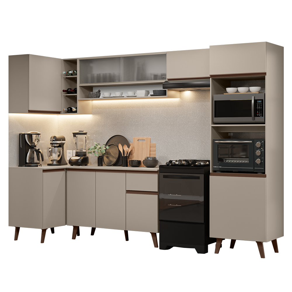 Cocina Integrale Esquinera 385 cm Crema Nice Madesa 03