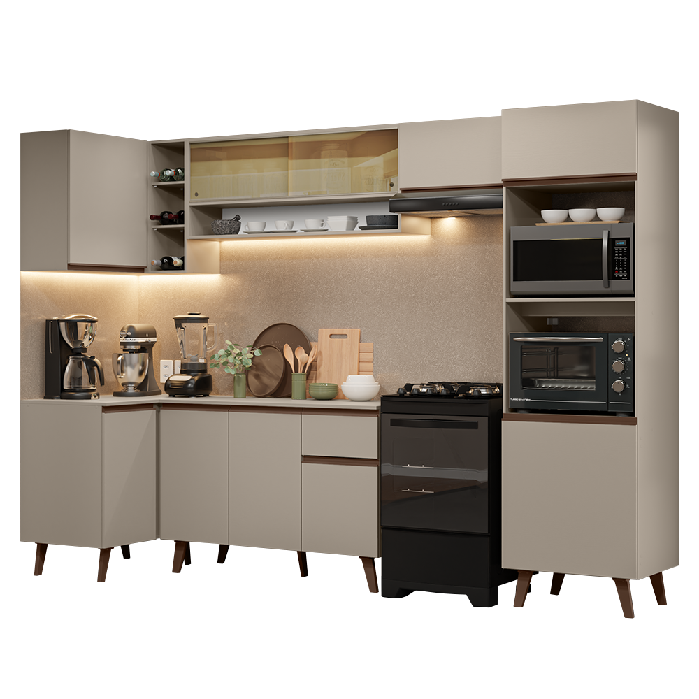 Cocina Integrale Esquinera 385cm Crema Nice Madesa 04
