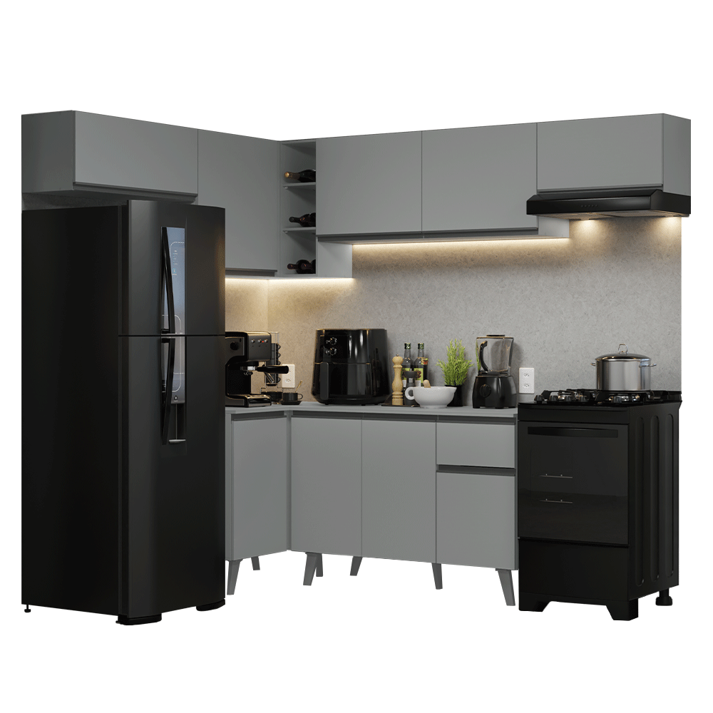 Cocina Integrale Esquinera 405cm Gris Nice Madesa 02