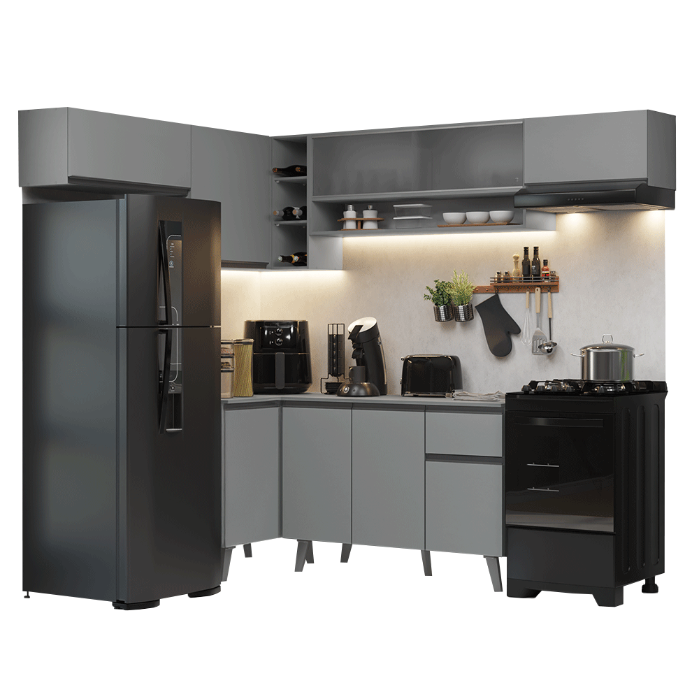 Cocina Integrale Esquinera 405cm Gris Nice Madesa 05