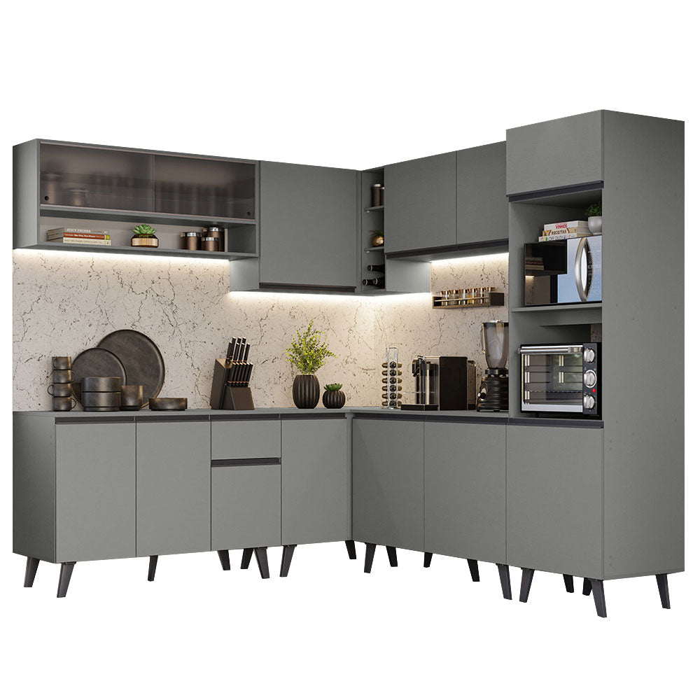 Cocina Integrale Esquinera 445cm Gris Nice Madesa 02
