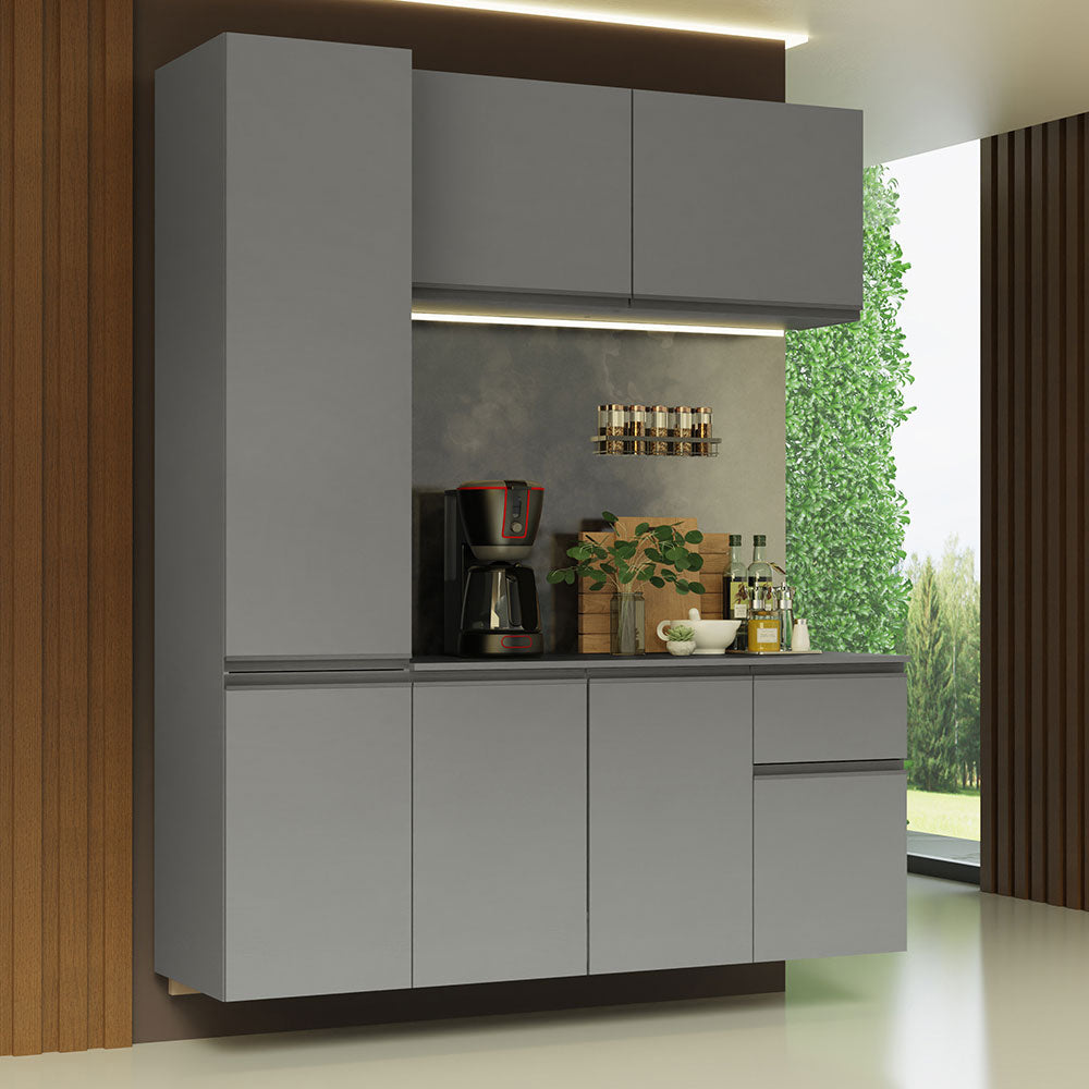 Cocina Compacta 160 cm Sin Patas Nice Gris 02