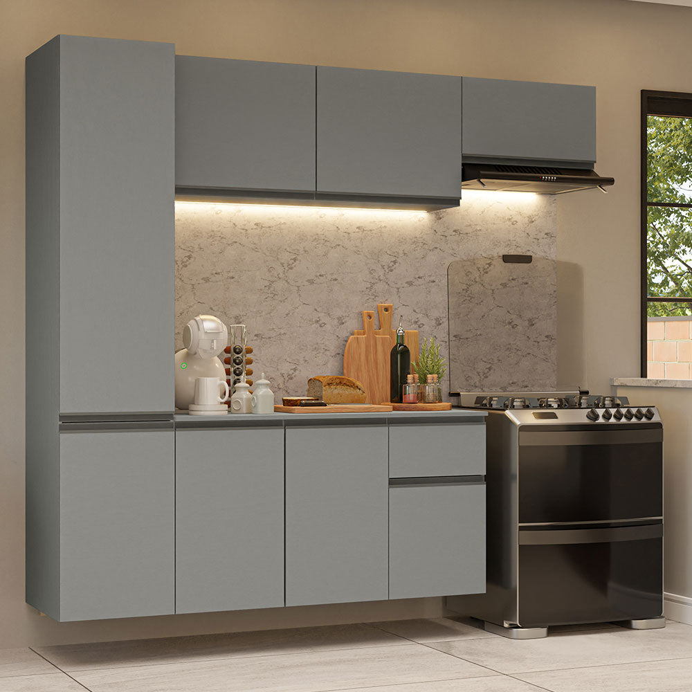 Cocina Integral 220 cm Sin Patas Nice Gris 02