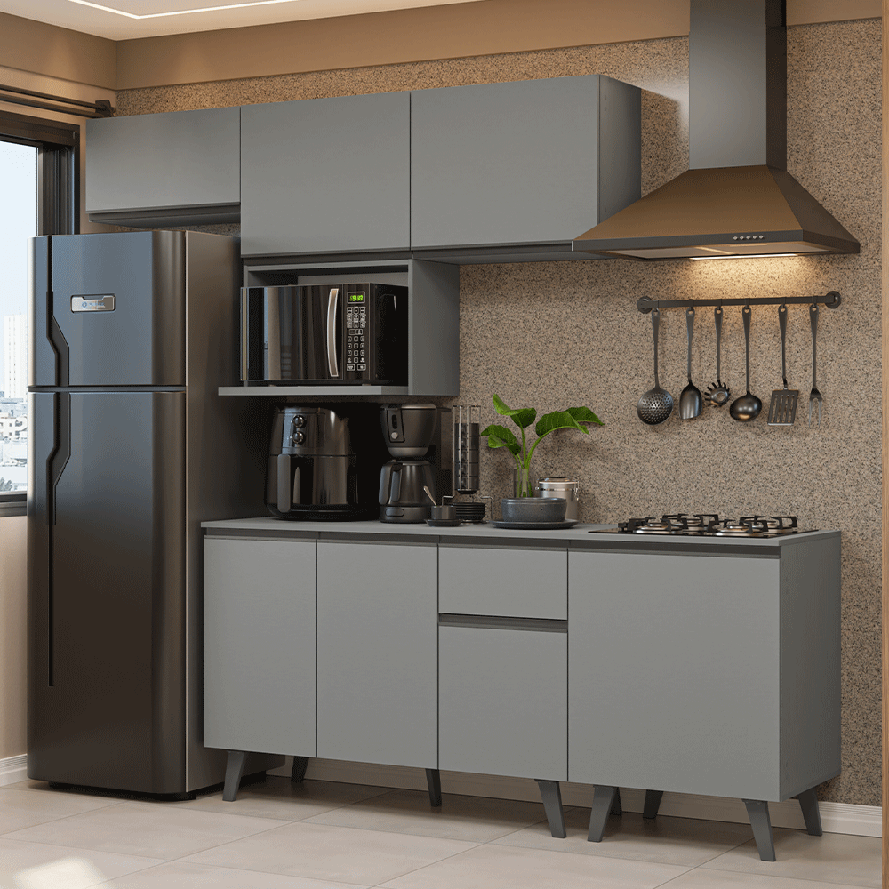 Cocina Integrale 240 cm Gris Nice Madesa 06
