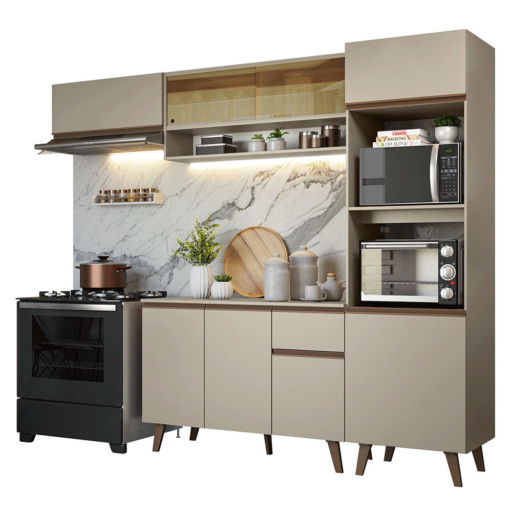 Cocina Integral 260 cm Crema Nice Madesa 03