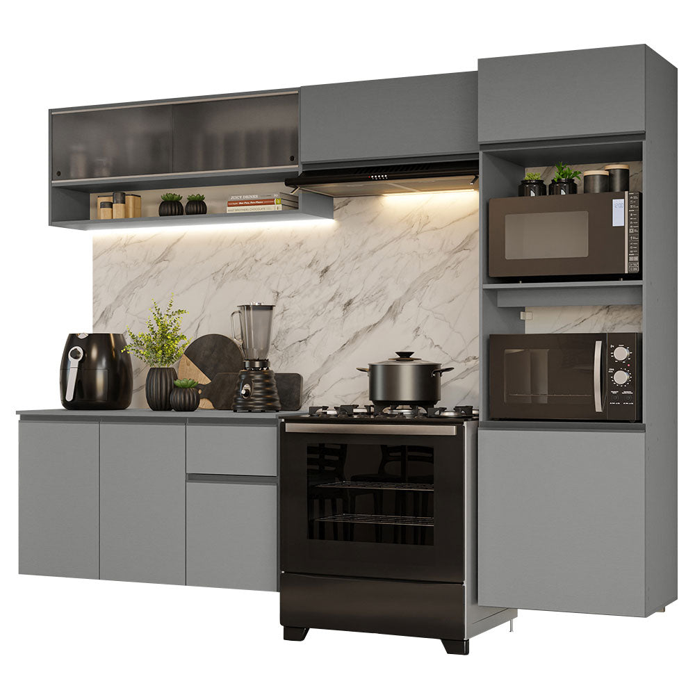 Cocina Integral 260 cm sin Patas Gris Nice 11