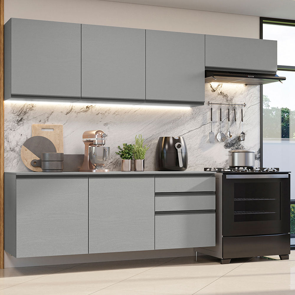 Cocina Integral 260 cm Sin Patas Nice Gris 13