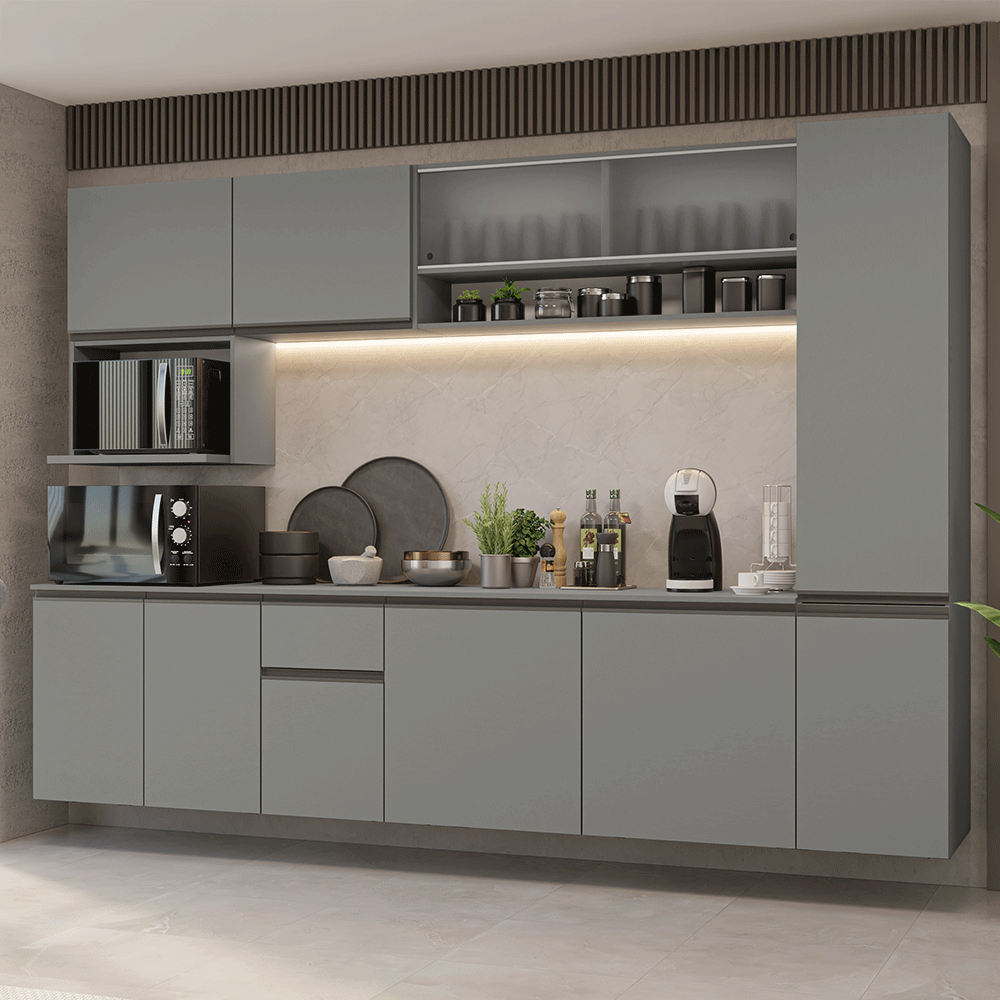 Cocina Integral 280 cm sin Patas Gris Nice 04