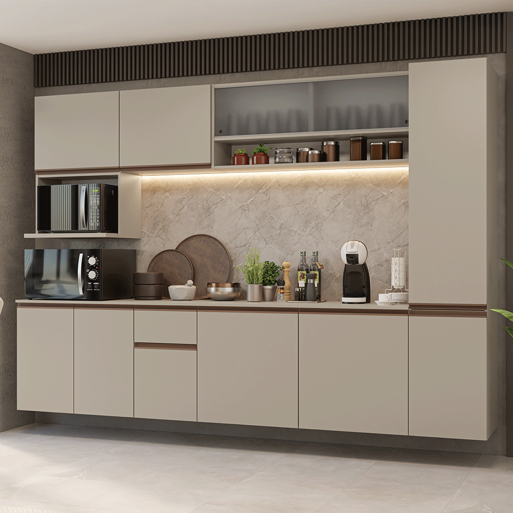 Cocina Integral 280 cm sin Patas Crema Nice 04