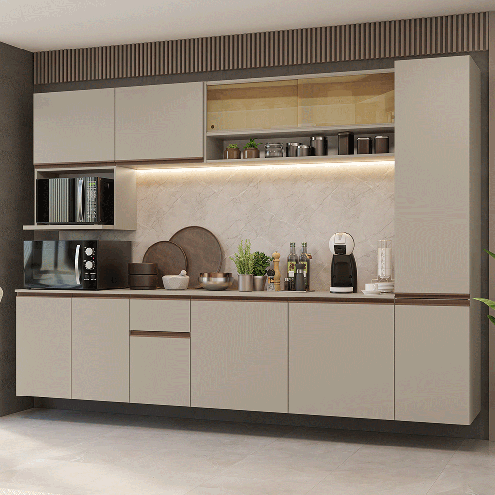 Cocina Integral 280 cm sin Patas Crema Nice 05