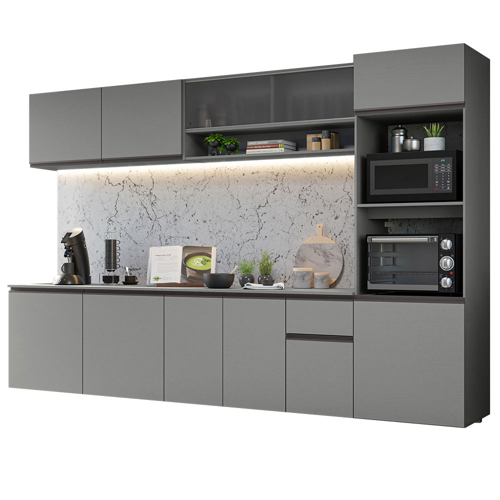 Cocina Integral 300 cm sin Patas Gris Nice 04