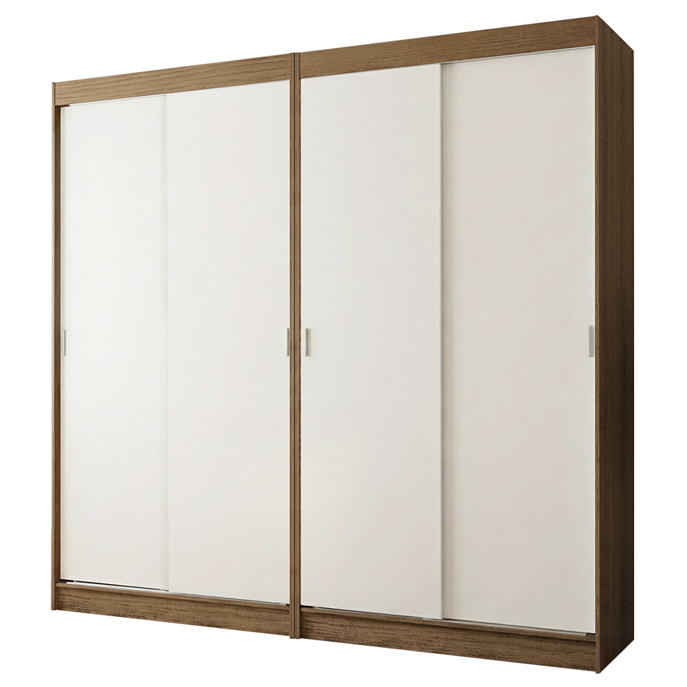 Conjunto de 2 Clósets 4 Puertas Corredizas Marrón/Blanco Tokio Madesa