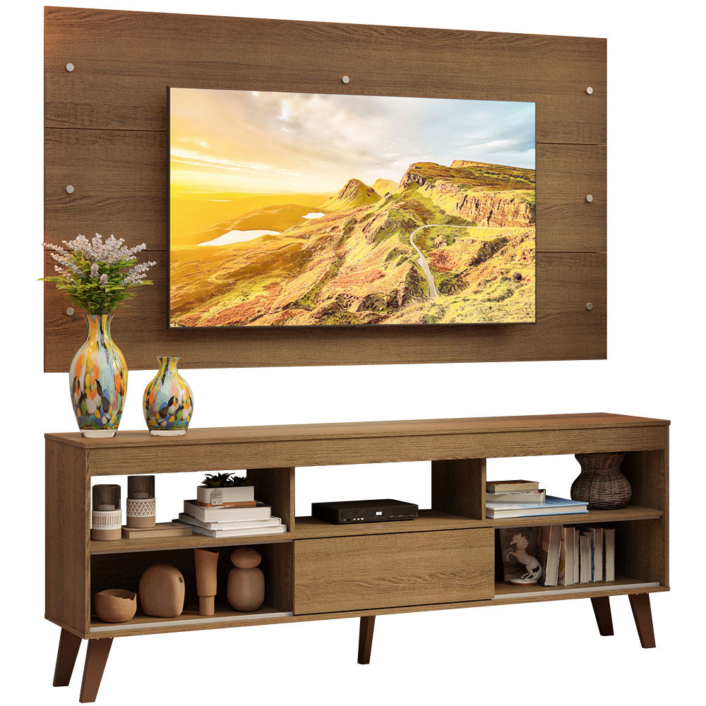 Mueble con Panel para TV hasta 65 Pulgadas con patas Marrón Texas Madesa