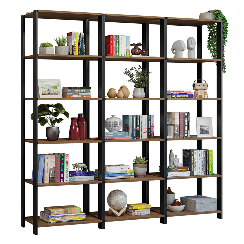 Estante Librero 177cm Marrón/Negro