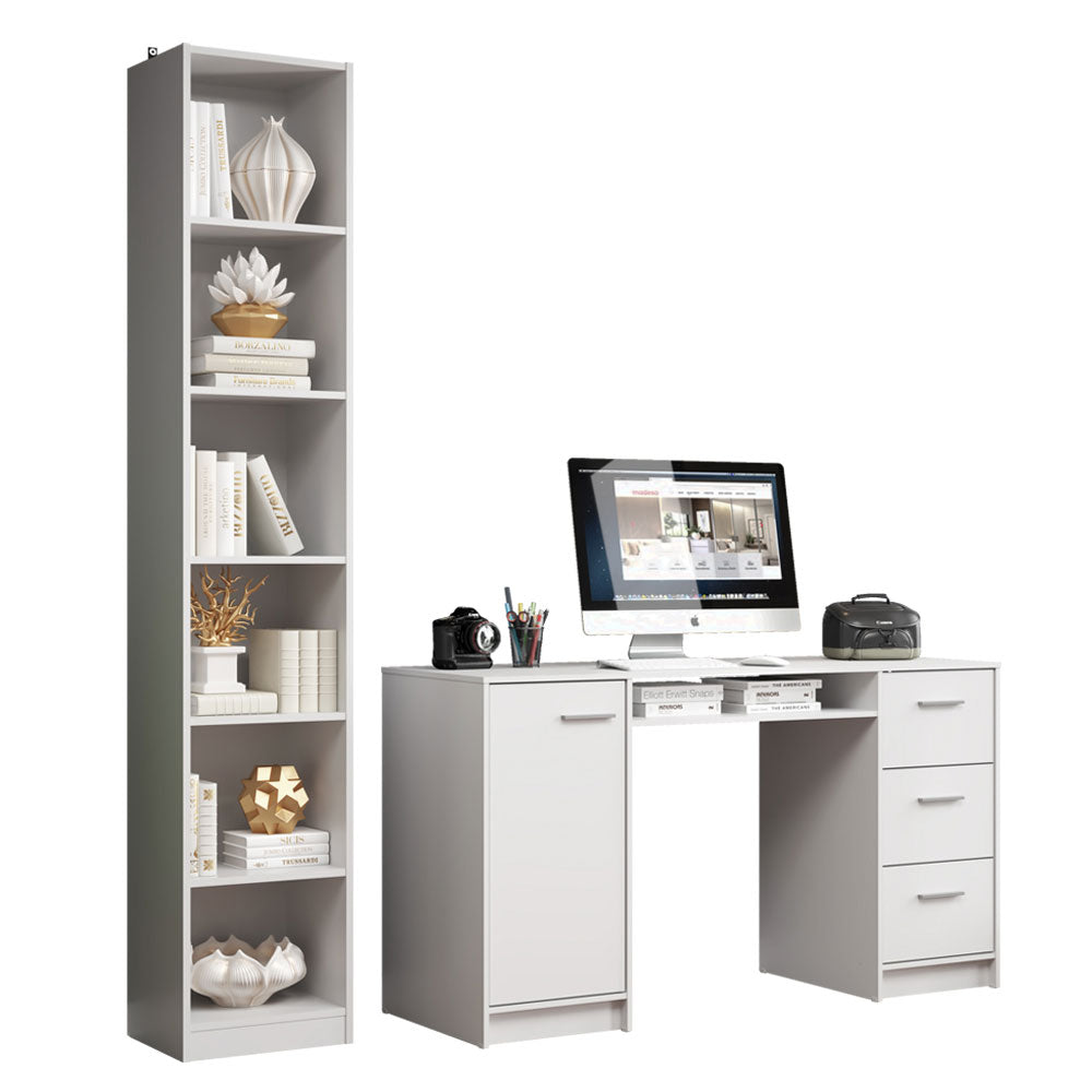 Escritorio Alaska + Estante Librero 6906 Blanco