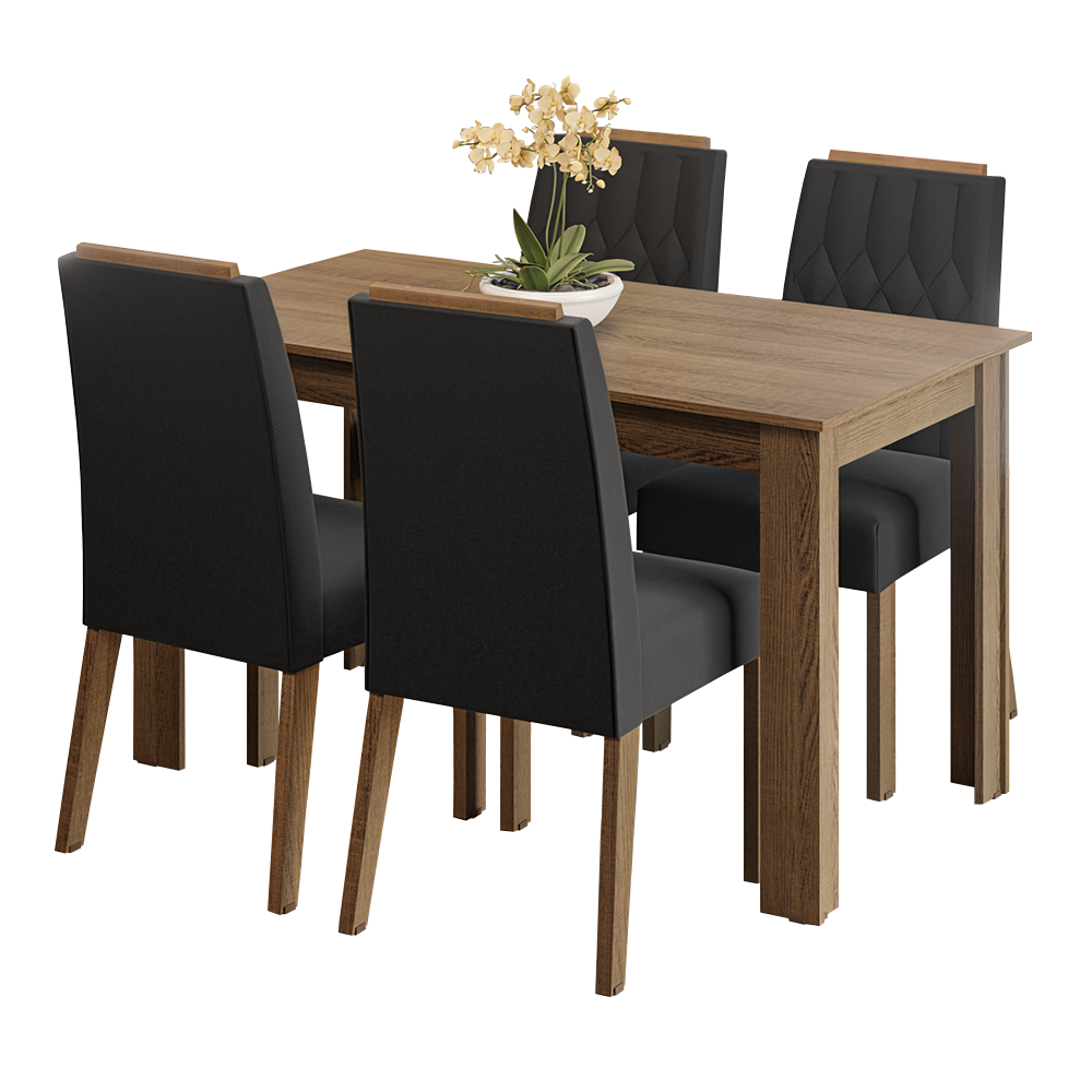 Conjunto de Comedor Encimera de Madera 4 Sillas Marrón/Oxford Hera Madesa
