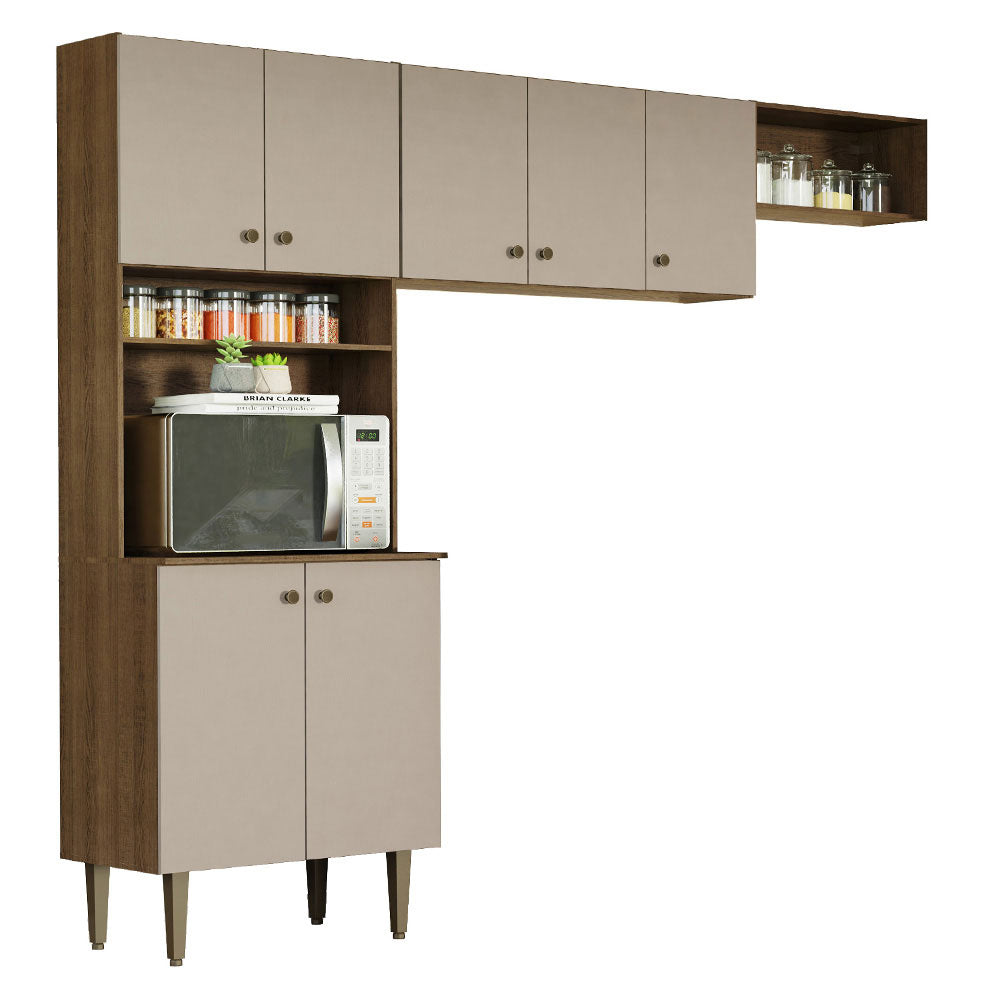 Armario Cocina Compacta 235cm Marrón/Crema Gourmet 01