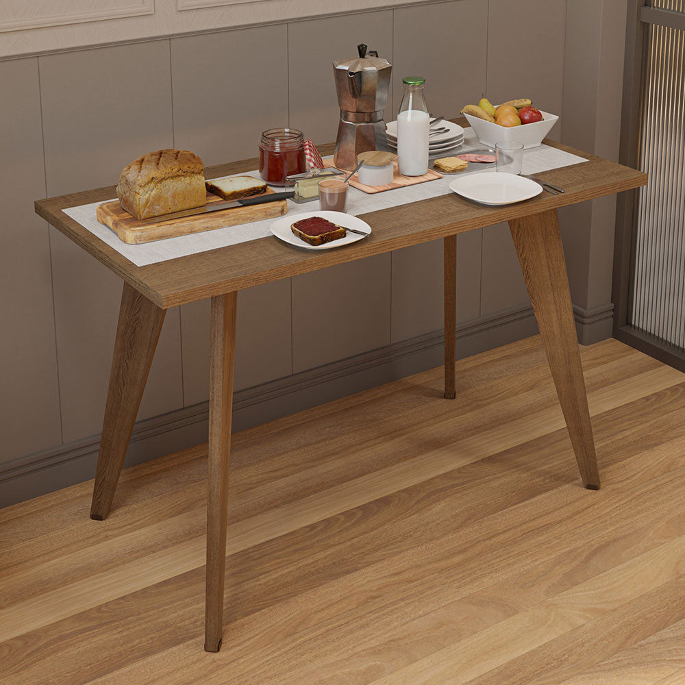 Mesa de Cocina Multiuso 120cm Marrón con Patas Altas 5319