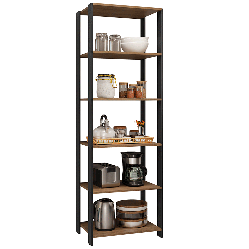 Estante Multiuso 5 Niveles 59cm Marrón/Negro