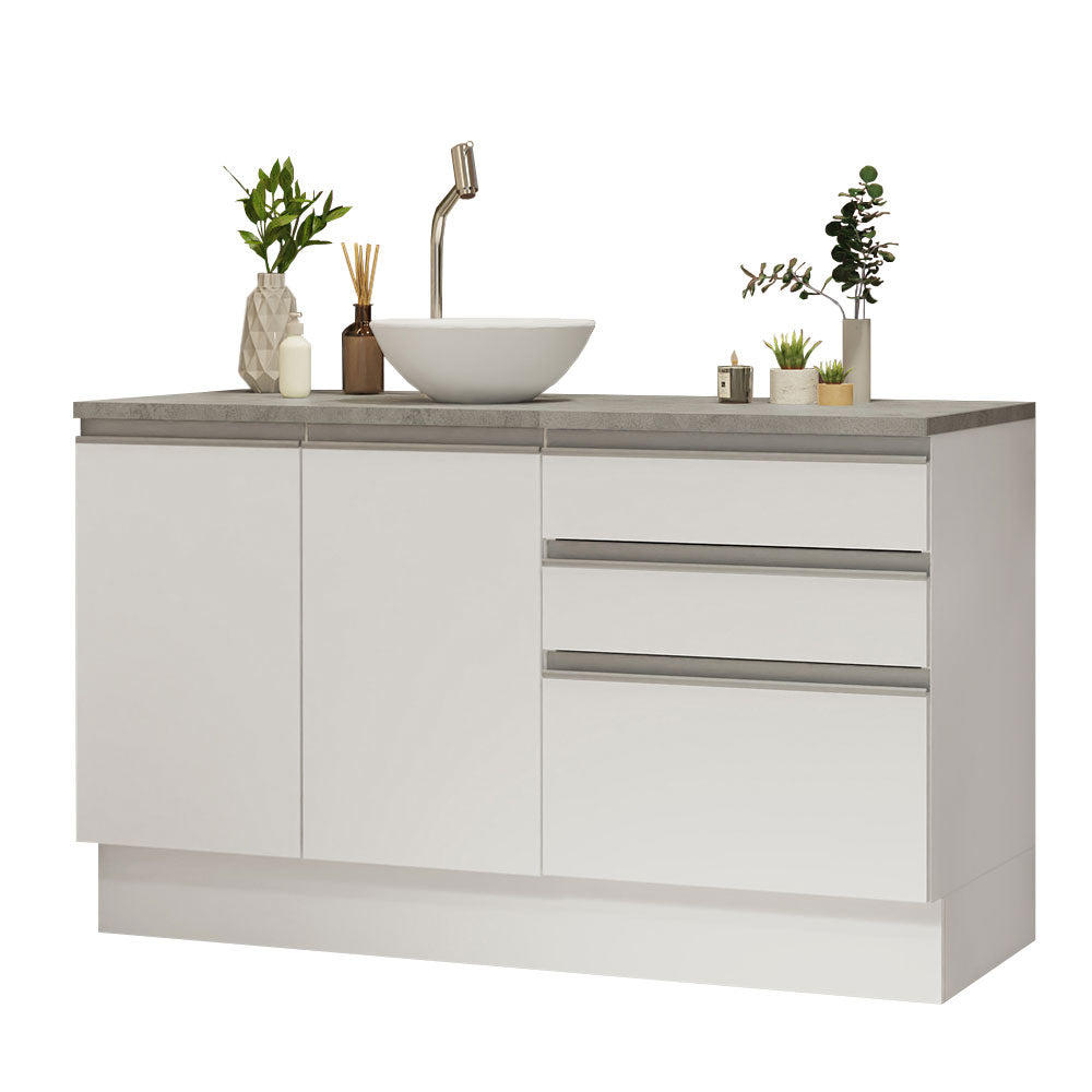 Gabinete para Baño 140cm 2 Puertas 3 Cajones Blanco