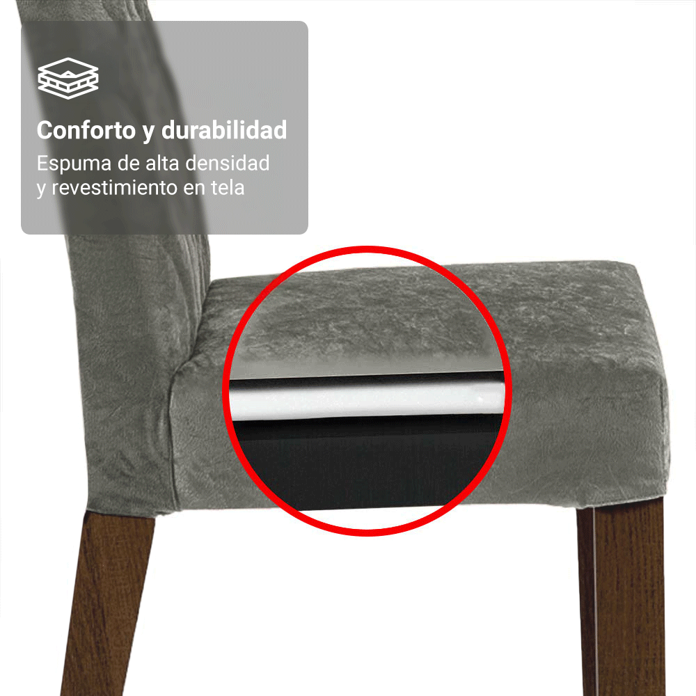 Juego de Comedor Encimera de Vidrio Circular 4 Sillas Marrón/Silver Irene