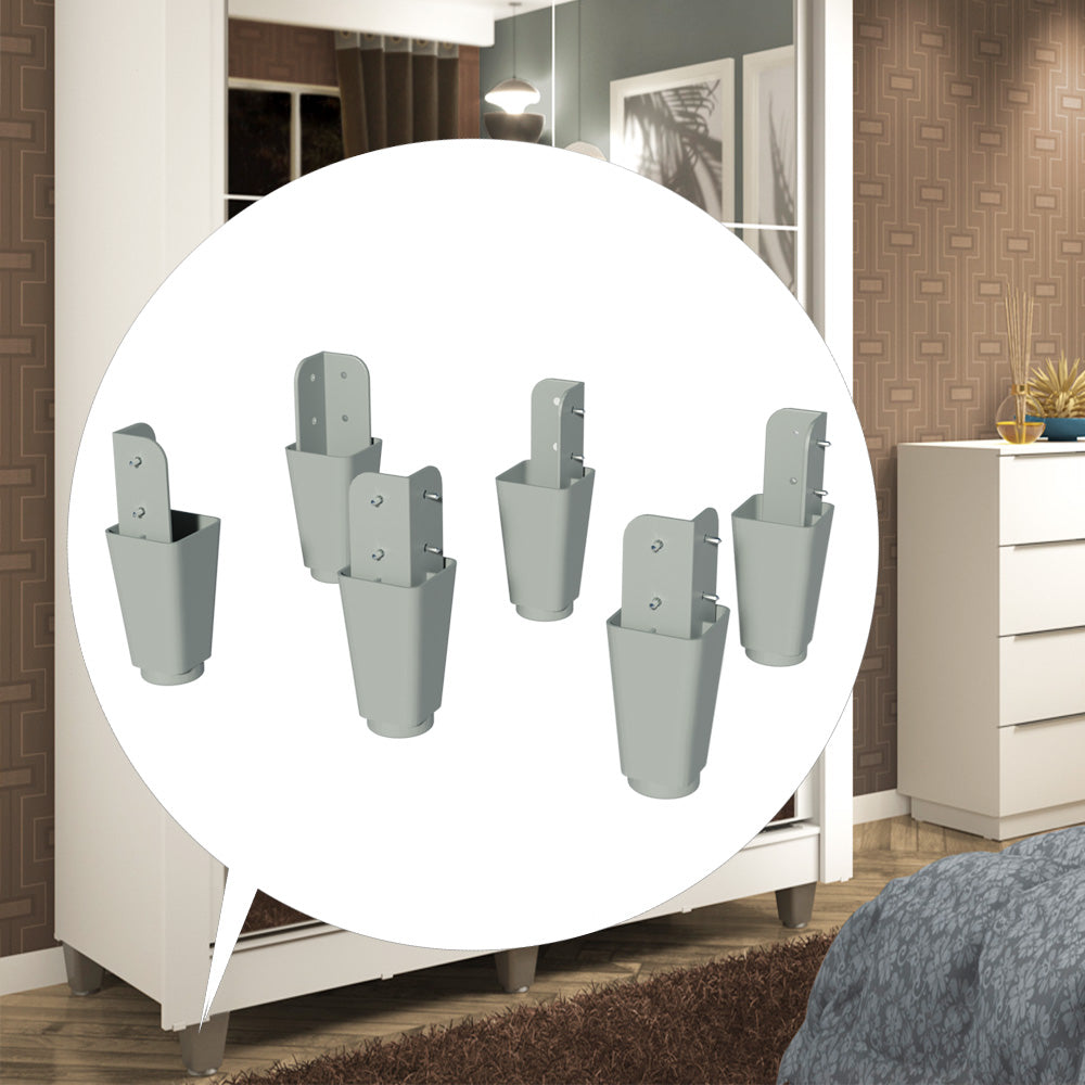 Juego de 6 Patas de PVC para Clóset Luke, Denver y Dallas