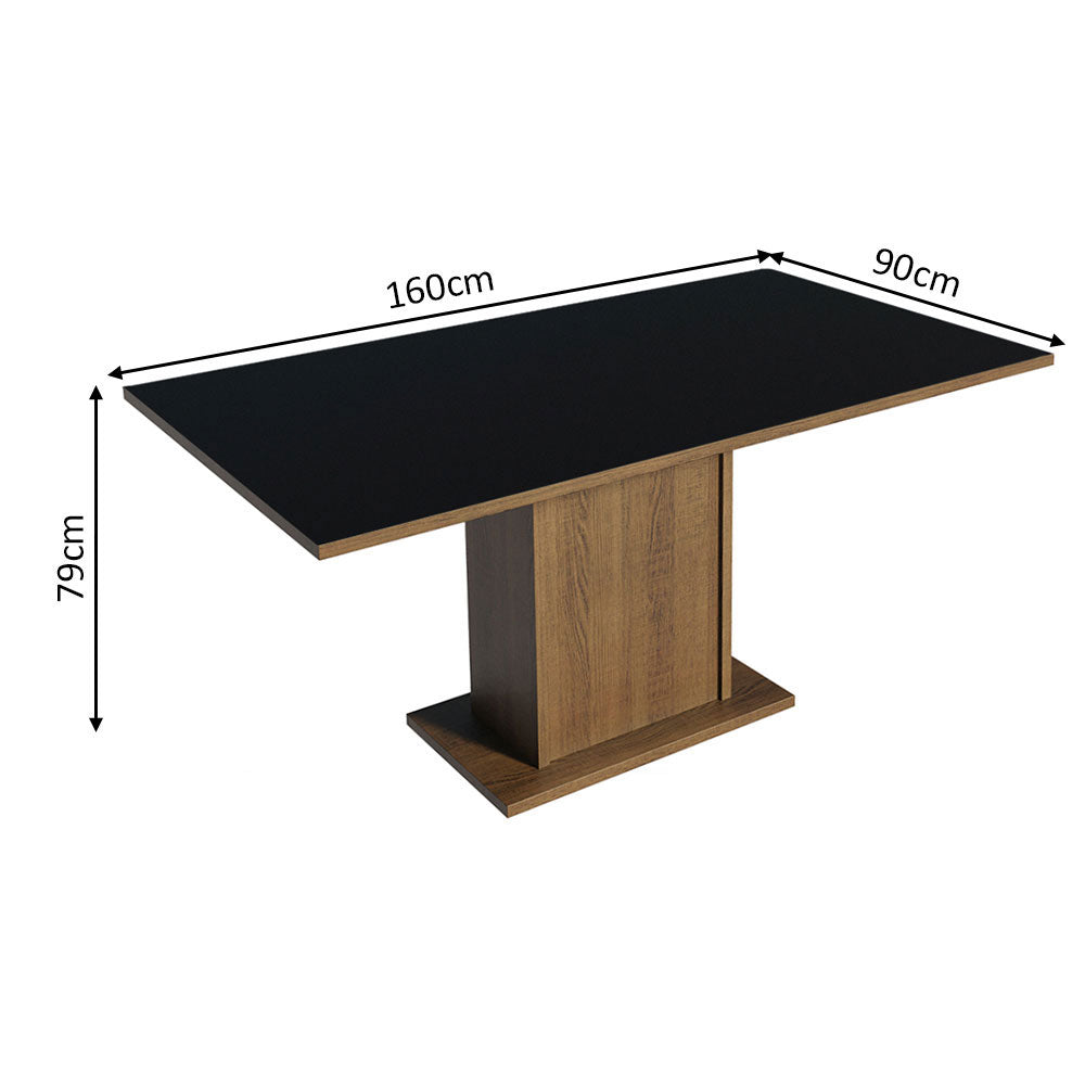 Juego de Comedor Mesa Encimera de Madera 6 Sillas Marrón/Negro Ohana