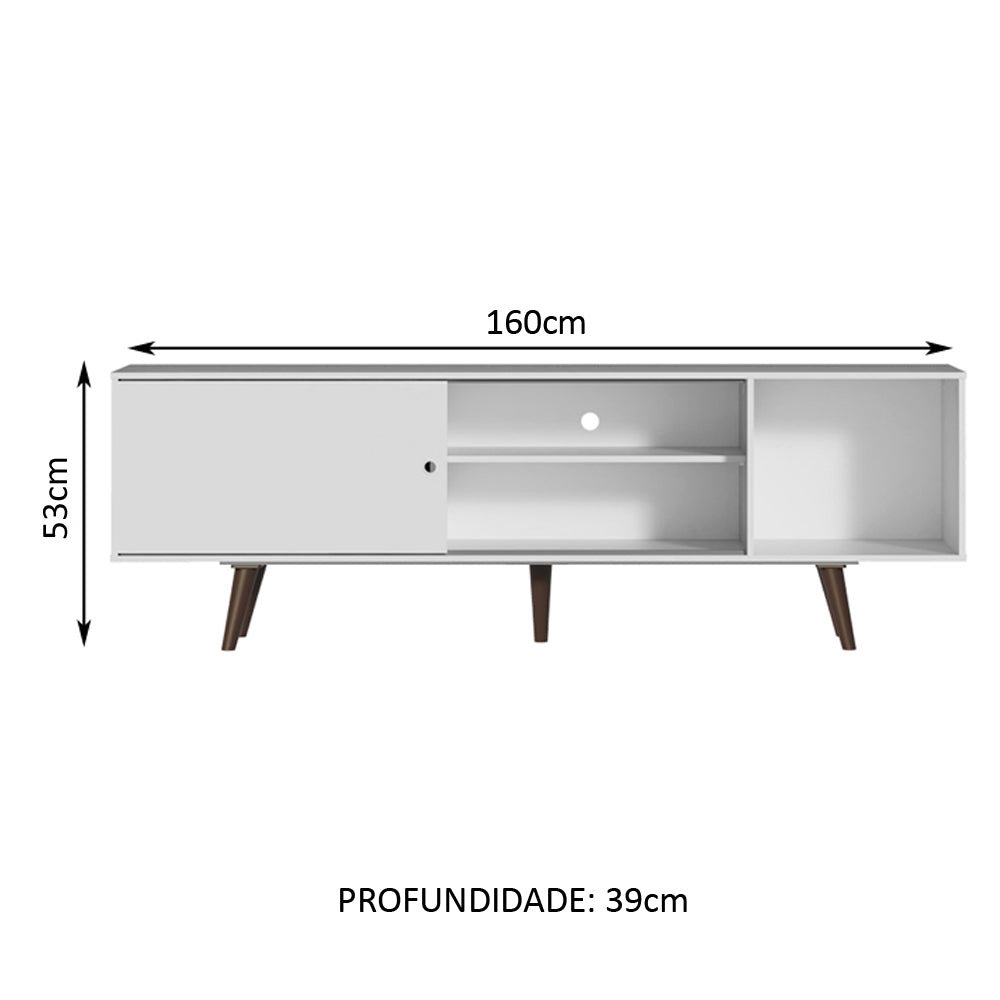 Mueble para TV Dubai hasta 65" con Patas Blanco/Marrrón