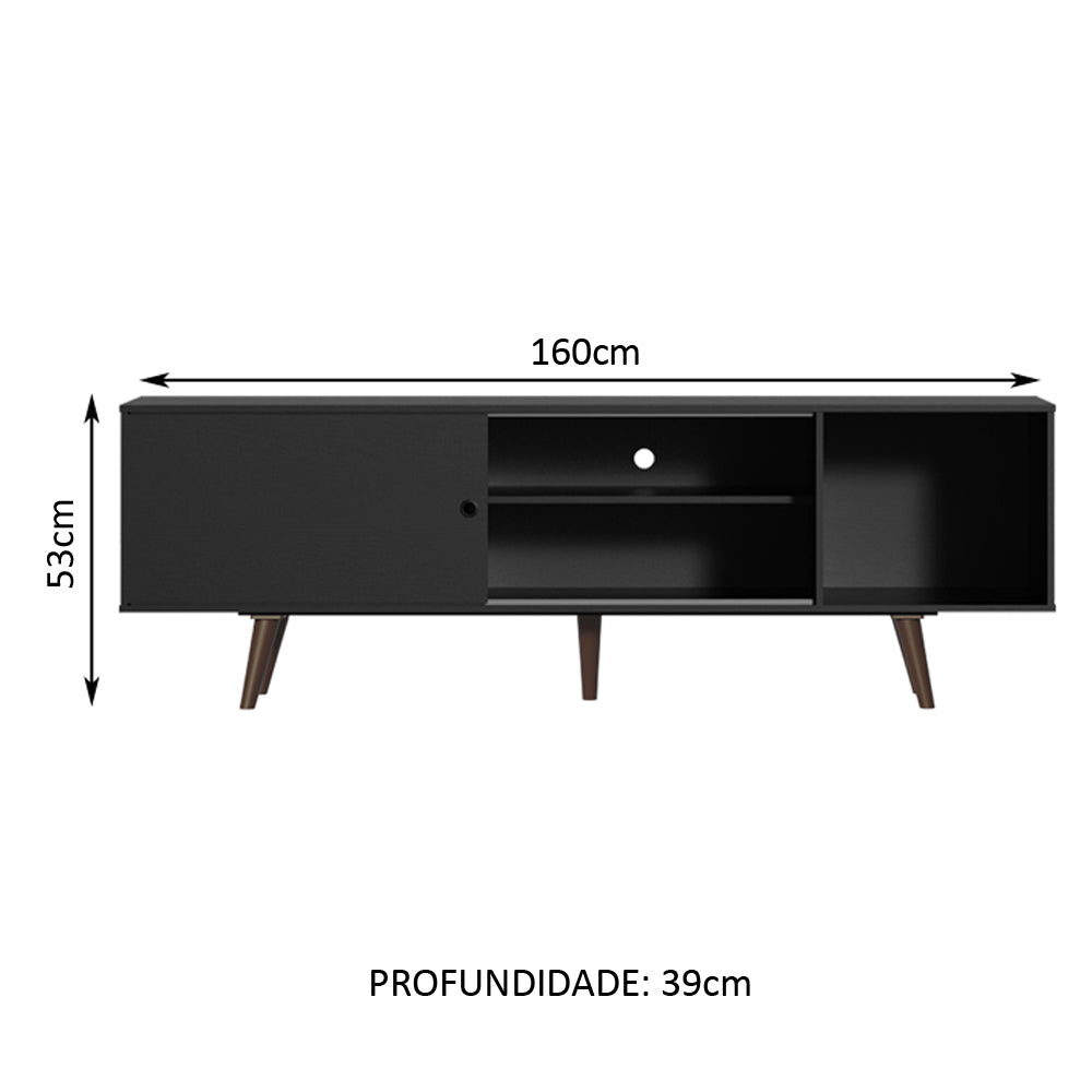 Mueble para TV Dubai para TV 65" con Pies Negro/Marrón 8N5Z