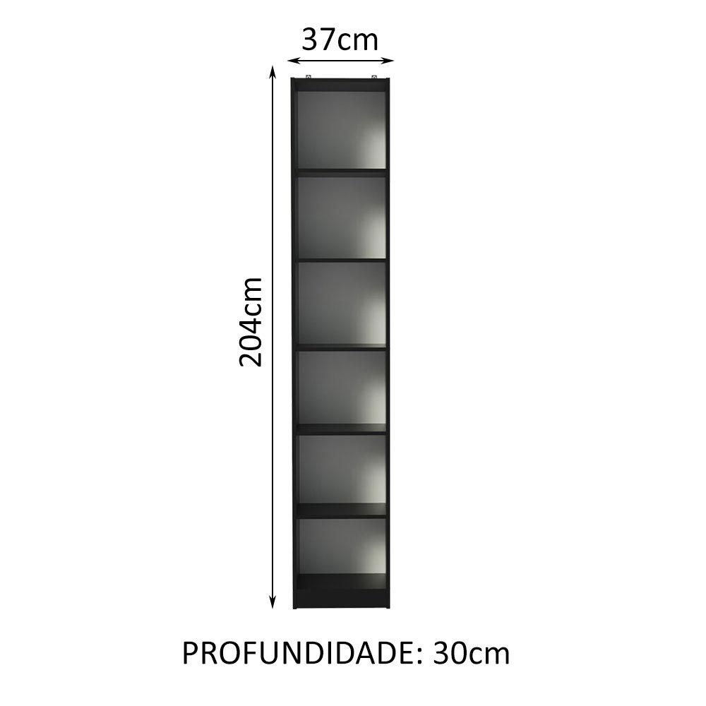 Estante Librero 6906 con Nichos Negro