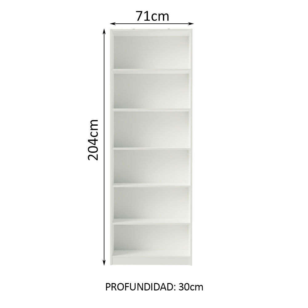 Estante Librero 6908 con 6 Nichos Blanco