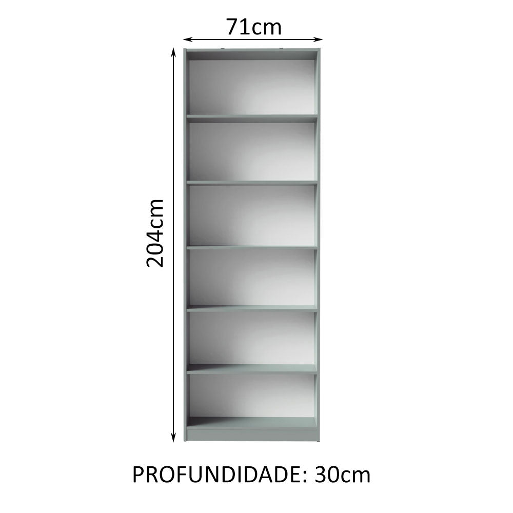 Estante Librero 6908 con 6 Nichos Gris