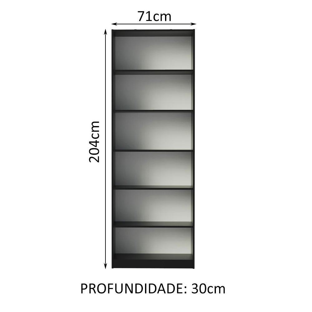 Estante Librero 6908 con 6 Nichos Negro