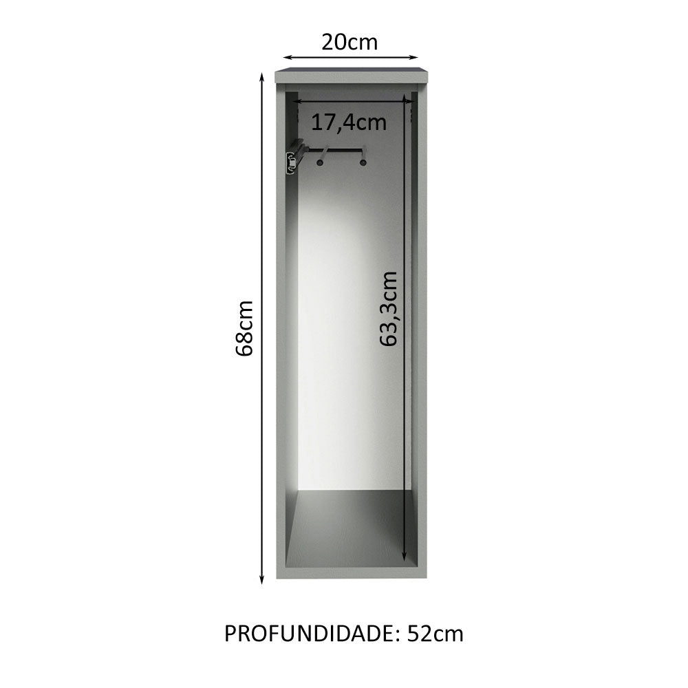 Estante para Paño 20 cm Sin Patas Nice Gris