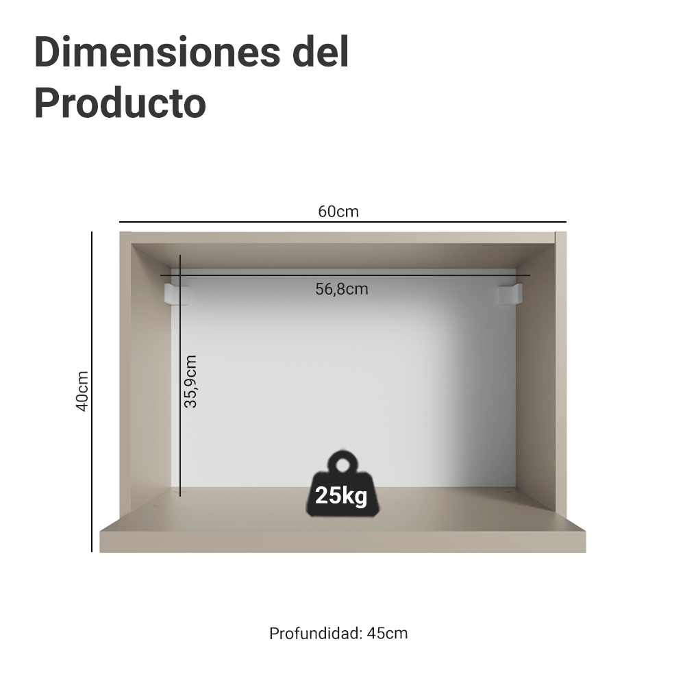 Gabinete Superior 1 Compartimento para Horno Crema