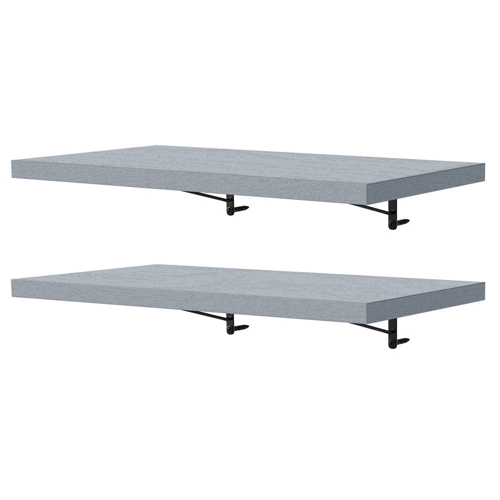 Kit 2 Repisas de Cocina 60 cm con Soporte Metálico Gris