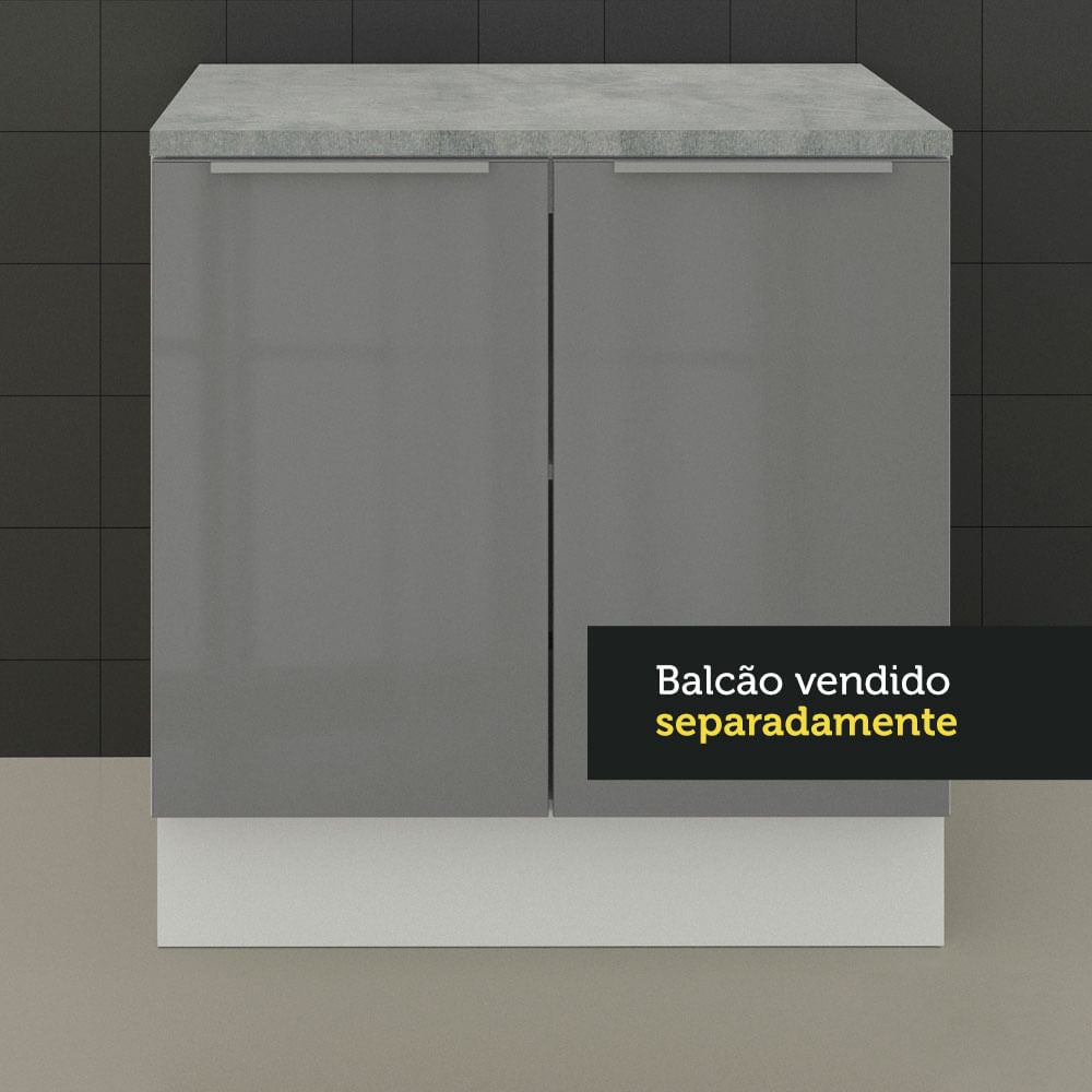 Encimera para Gabinete Bajo 80 x 60 cm Glamy y Lux Gris