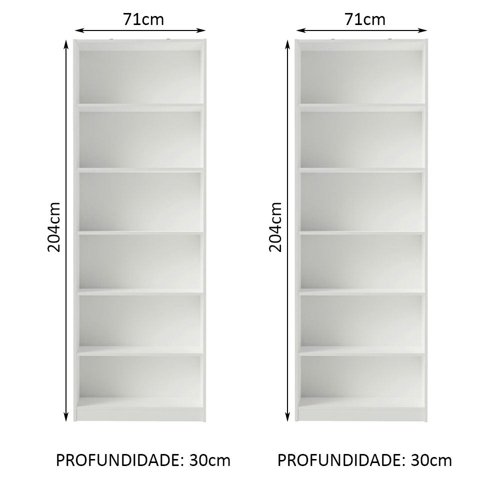 Kit con 2 Estantes Libreros 6908 Blanco