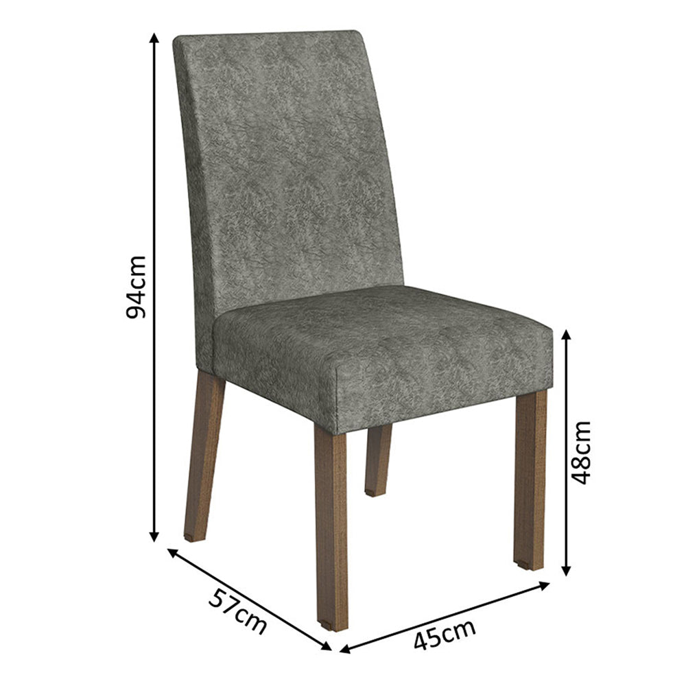 Juego de Comedor con Mesa con Encimera y 8 Sillas Marrón/Silver Doris