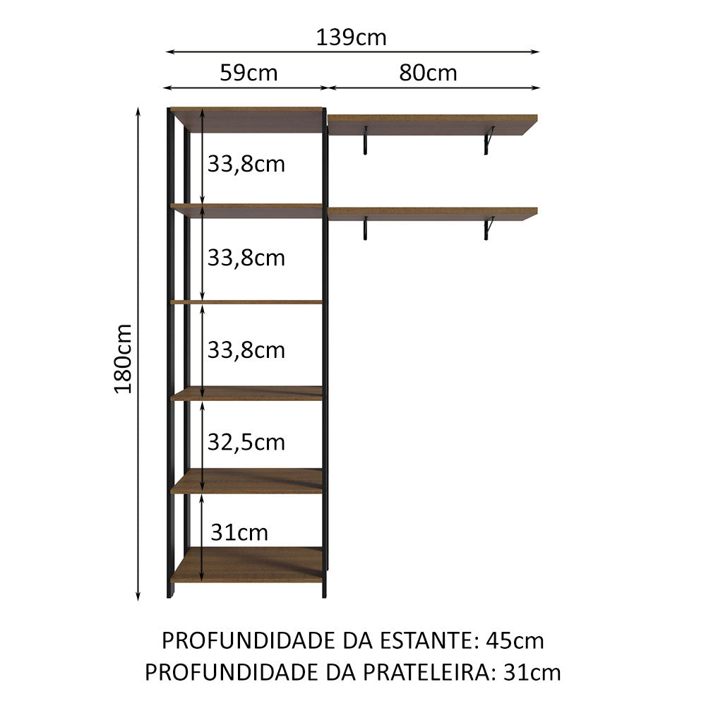 Estante Multiuso y Estantes para Lavadero 139cm Marrón/Negro
