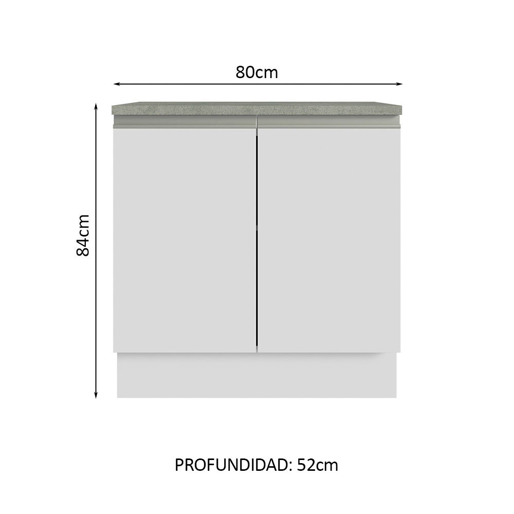 Armario para Baño de 80cm 2 Puertas Blanco