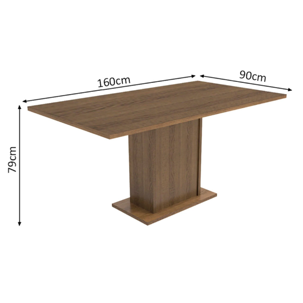 Juego de Comedor Megan Mesa con Encimera y 6 Sillas Marrón/Lírio Beige